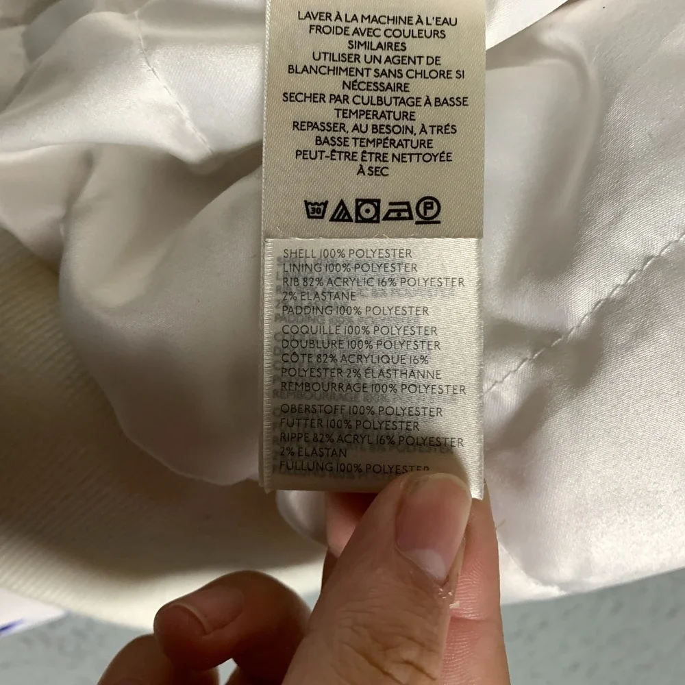 Anthropologie Bomber Jacket Women's Medium M Blue/White Cropped Floral Insulated - Picture 8 of 11